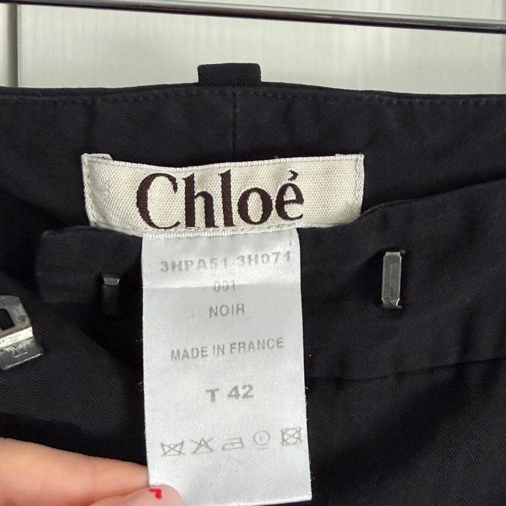 Chloé Black Tailored Trousers – Size 42 (US 10) – Made in France